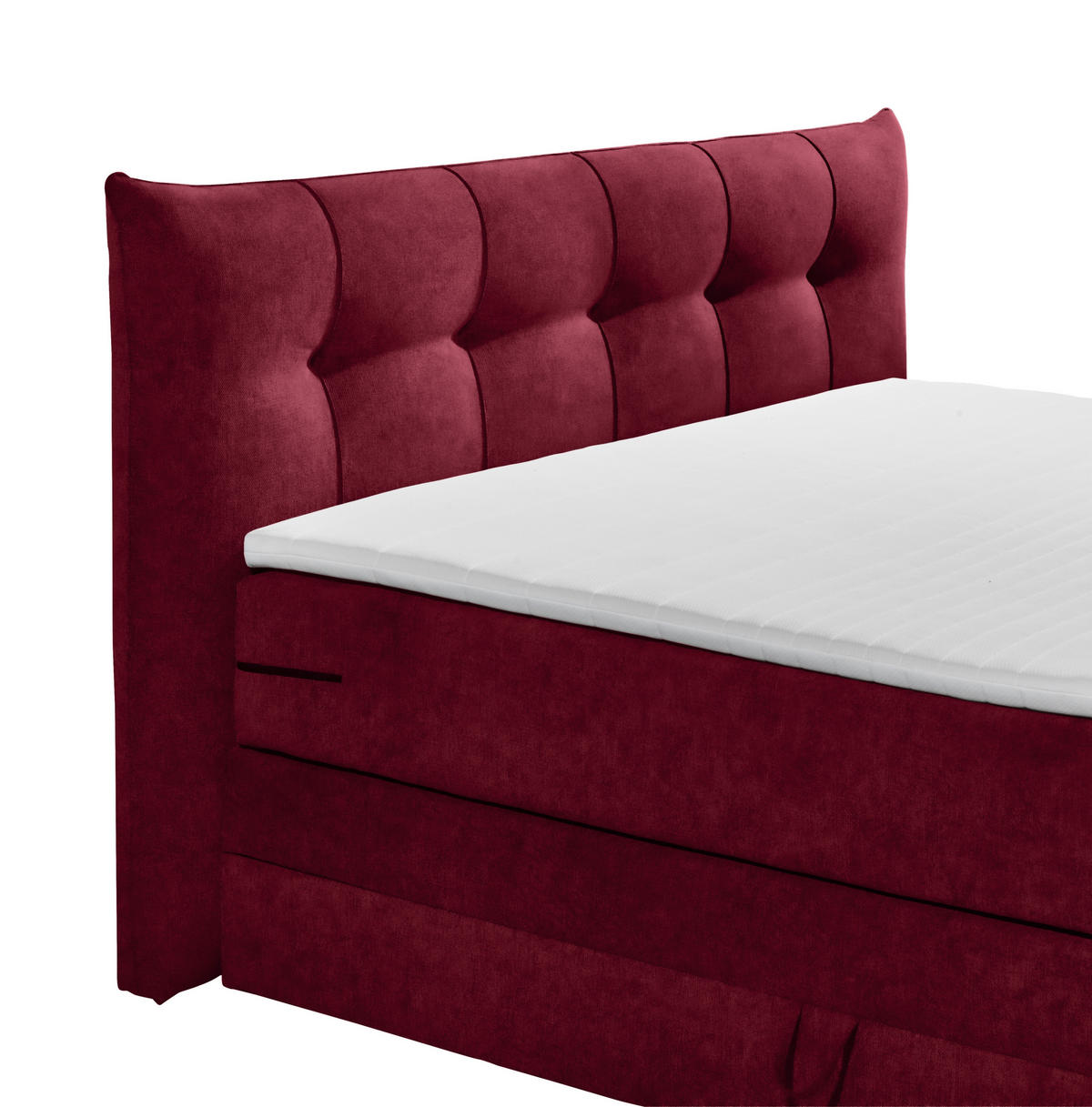 BOXSPRINGBETT 180/200 cm  in Weinrot  - Weinrot/Schwarz, Konventionell, Kunststoff/Textil (180/200cm) - Esposa