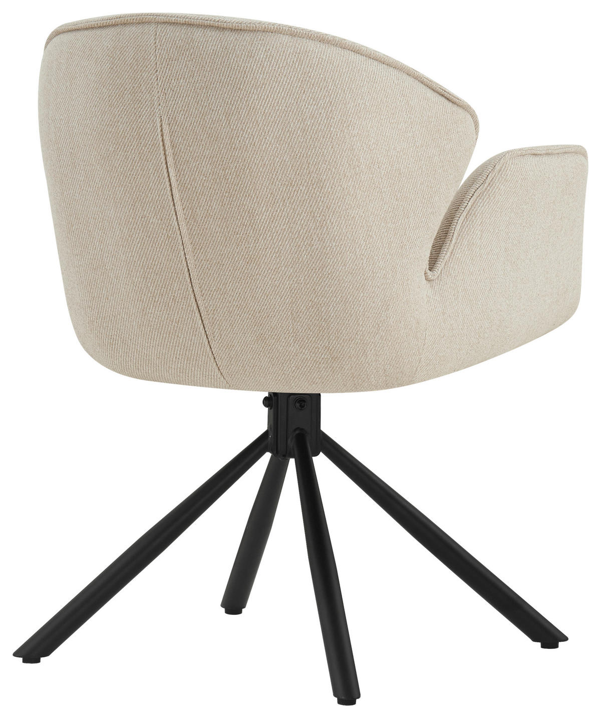 ARMLEHNSTUHL  in Eisen Flachgewebe  - Creme/Schwarz, MODERN, Textil/Metall (45/90/65cm) - Livetastic