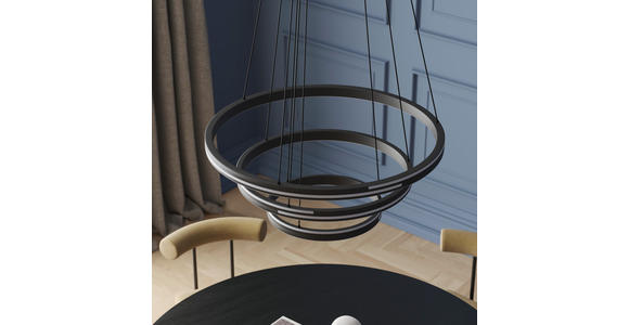 LED-HÄNGELEUCHTE Zibal 80/150 cm   - Grau, Design, Kunststoff/Metall (80/150cm) - Dieter Knoll