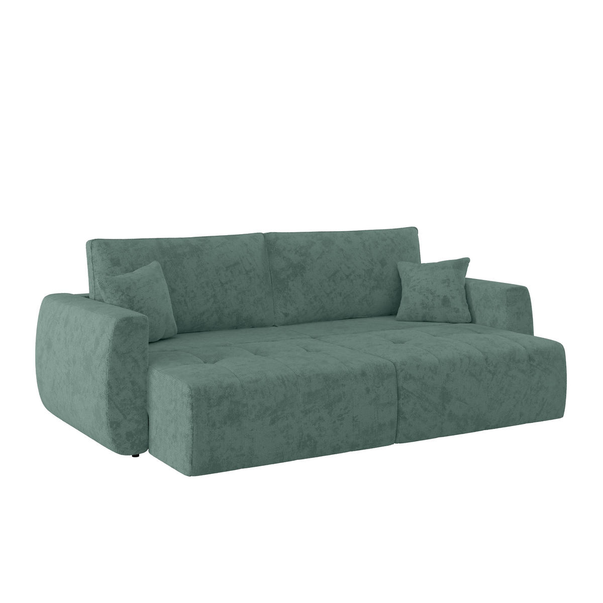 SCHLAFSOFA  mit Stoffauswahl Webstoff Petrol  - Petrol/Schwarz, MODERN, Holz/Textil (245/74-90/104cm) - MID.YOU