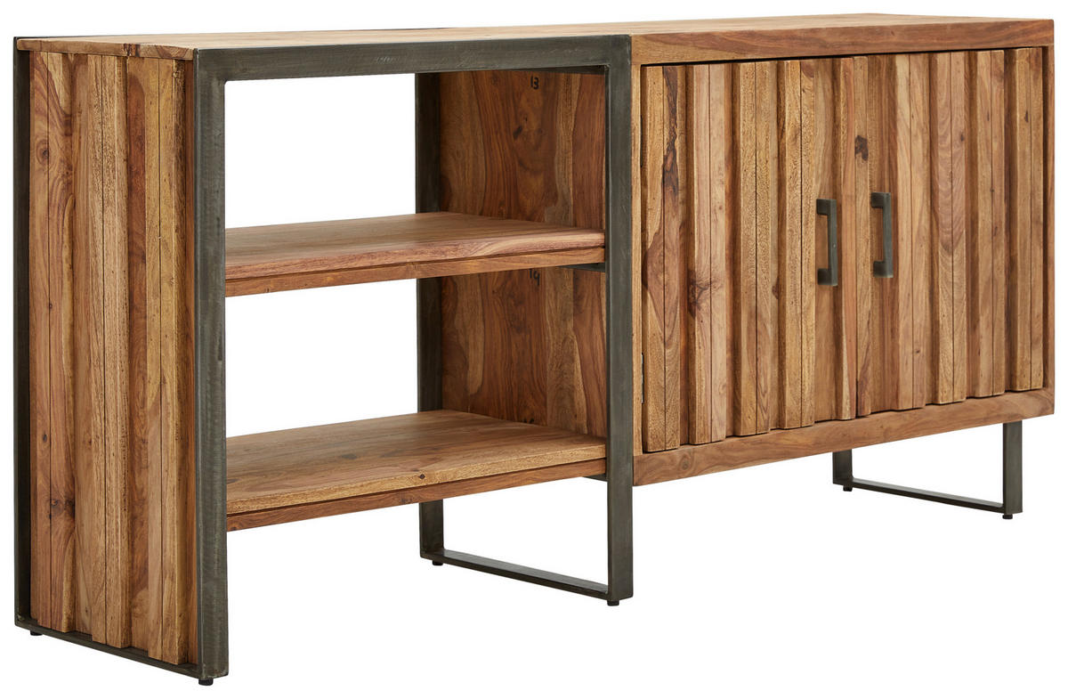 COMODĂ 156/75/40 cm  - culoare lemn sheesham/culoare natur, Modern, metal/lemn (156/75/40cm) - MID.YOU