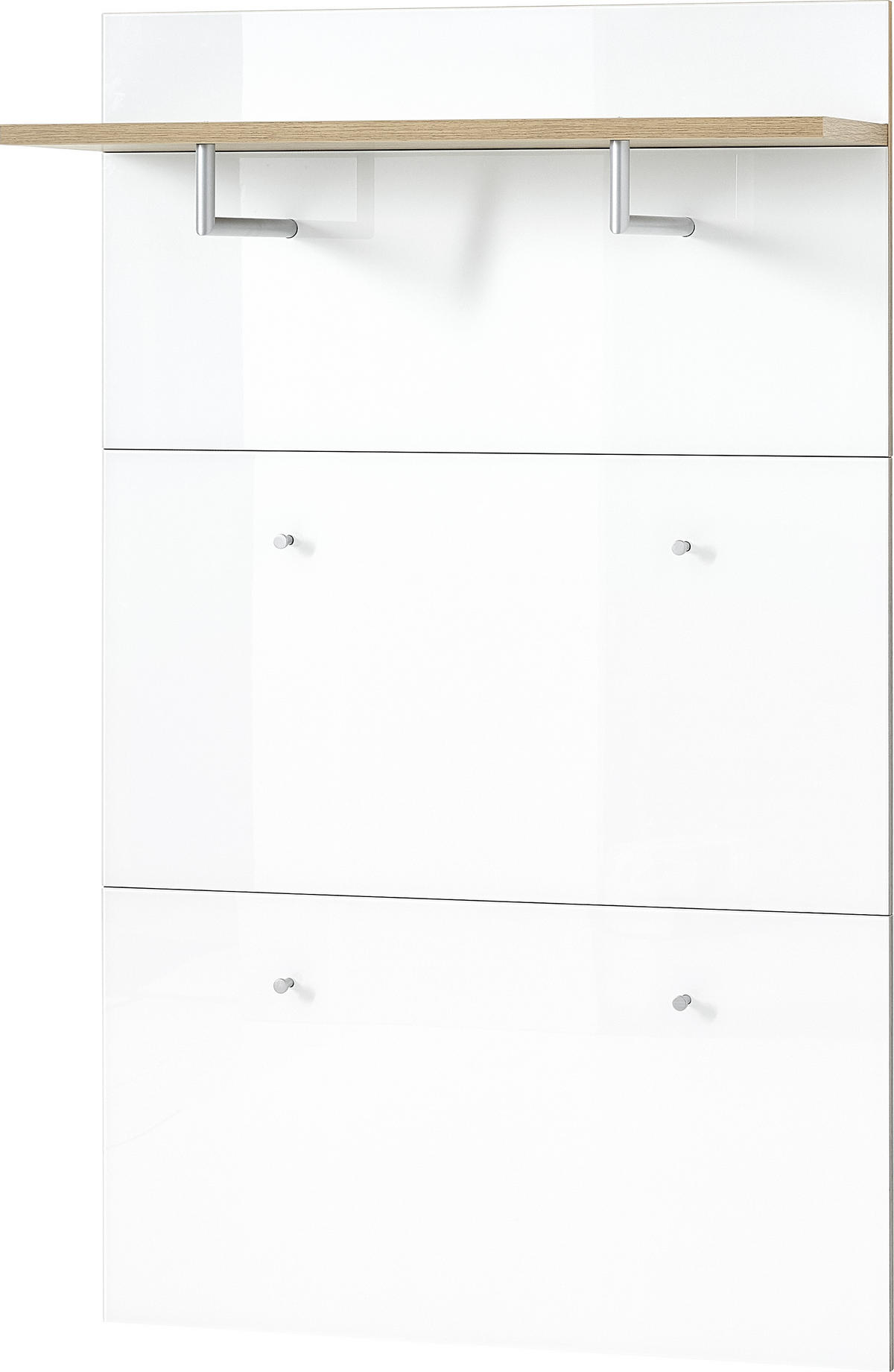 GARDEROBENPANEEL  in 89/144/30 cm  - Weiss/Eichefarben, Konventionell, Glas/Holzwerkstoff (89/144/30cm)