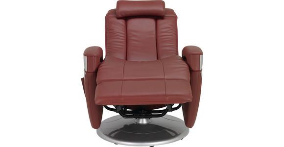 MASSAGESESSEL Kombination Echtleder/Lederlook Lederlook Rot    - Chromfarben/Rot, Design, Leder/Textil (102/70/77cm) - Cantus