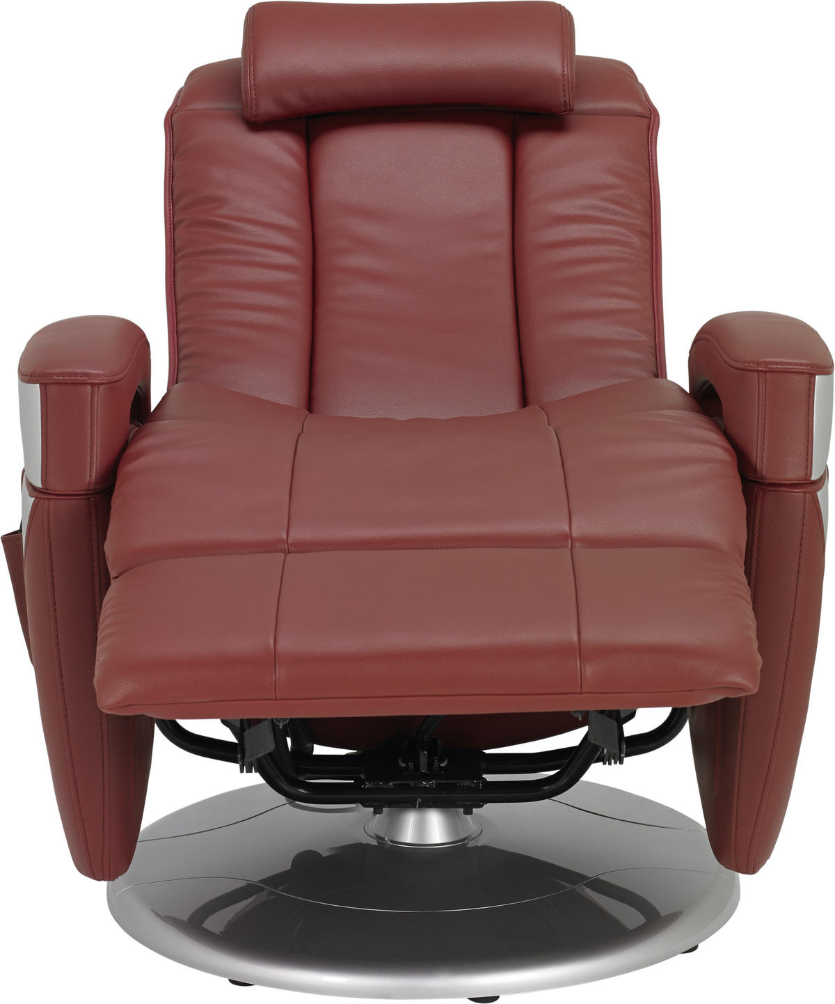 MASSAGESESSEL in Lederlook Rot  - Chromfarben/Rot, Design, Leder/Textil (102/70/77cm) - Cantus