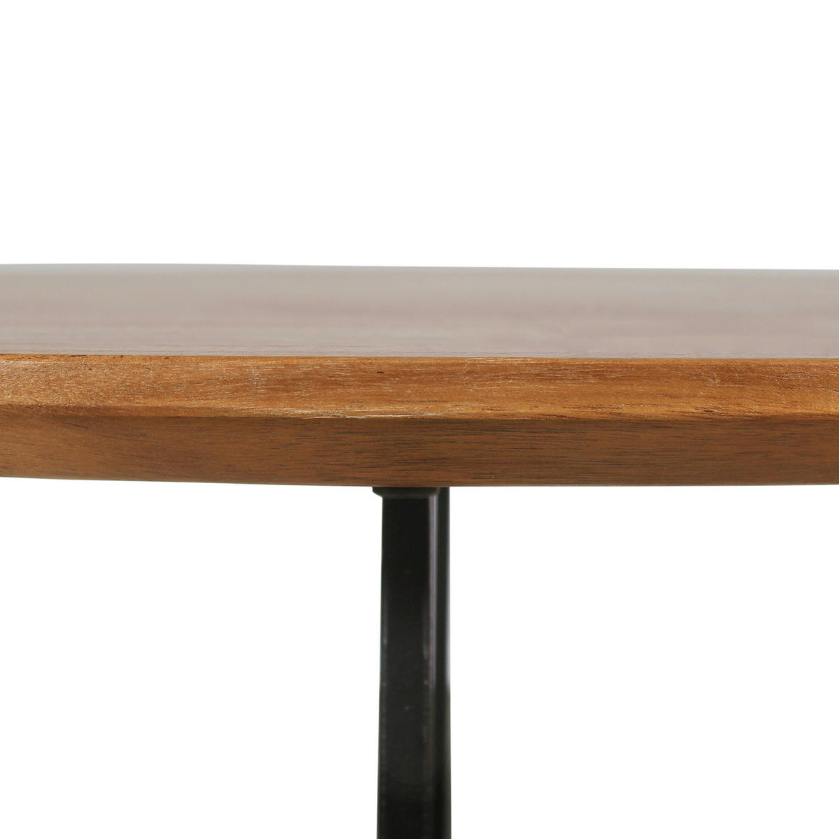 COUCHTISCH Akazie vollmassiv rund Akaziefarben, Schwarz  - Schwarz/Akaziefarben, Design, Holz/Metall (80cm) - Livetastic