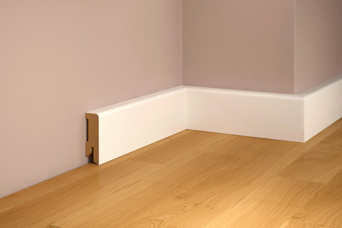 SOCKELLEISTE, Weiss RAL9016  - Basics, Holz (240/5/1,6cm) - Tilo