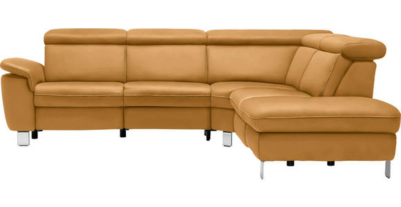 ECKSOFA  in Webstoff Bernsteinfarben  271/239 cm  - Beige/Bernsteinfarben, Design, Textil/Metall (271/239cm) - Cantus