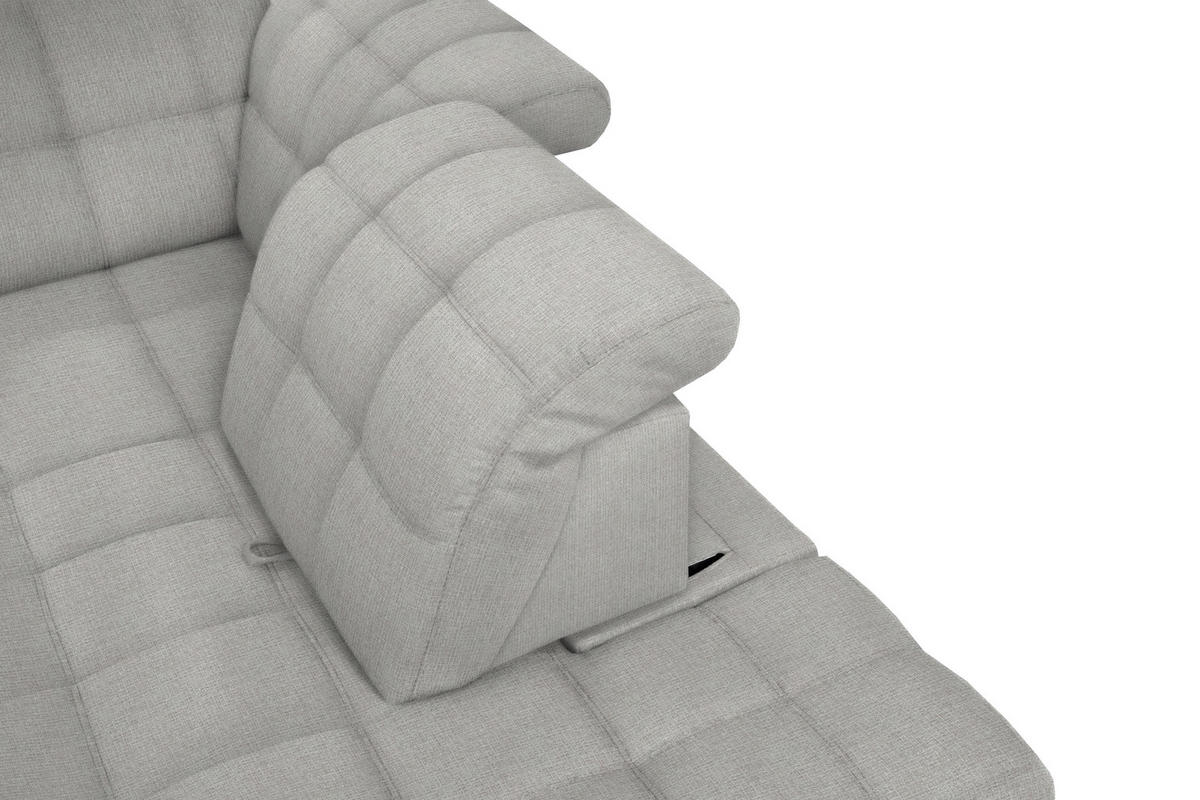 ECKSOFA in Webstoff Hellgrau  216/297 cm  - Hellgrau/Schwarz, Design, Holz/Textil (216/297cm) - Xora