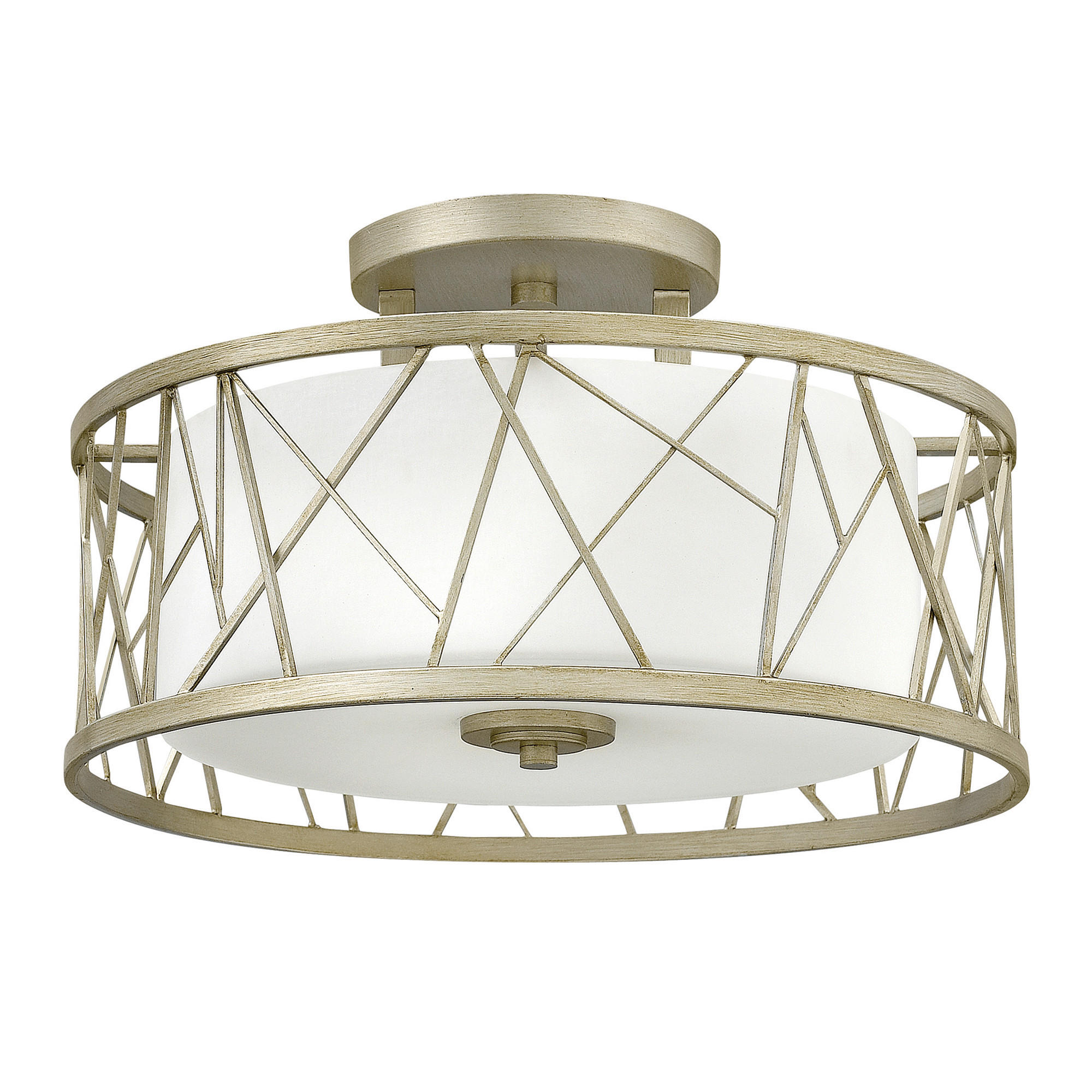 STROPNÉ SVIETIDLO, 50.8/29.2 cm  - strieborná, Design, kov/sklo (50.8/29.2cm) - Elstead Lighting