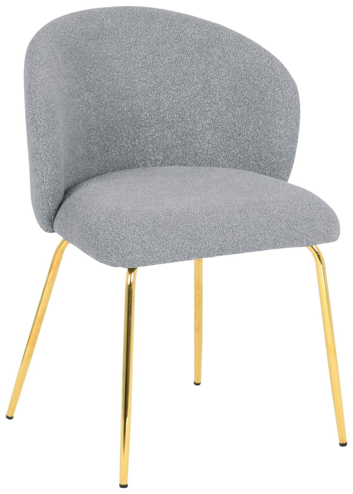 STUHL  in Eisen Bouclé Metall, Textil  - Goldfarben/Grau, Design, Textil/Metall (57/79/59cm) - Xora