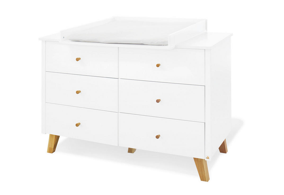 WICKELKOMMODE PINOLINO PAN 140/100/78 bzw 56 cm  - Eichefarben/Weiß, Design, Holz/Holzwerkstoff (140/100/78 bzw 56cm) - Pinolino