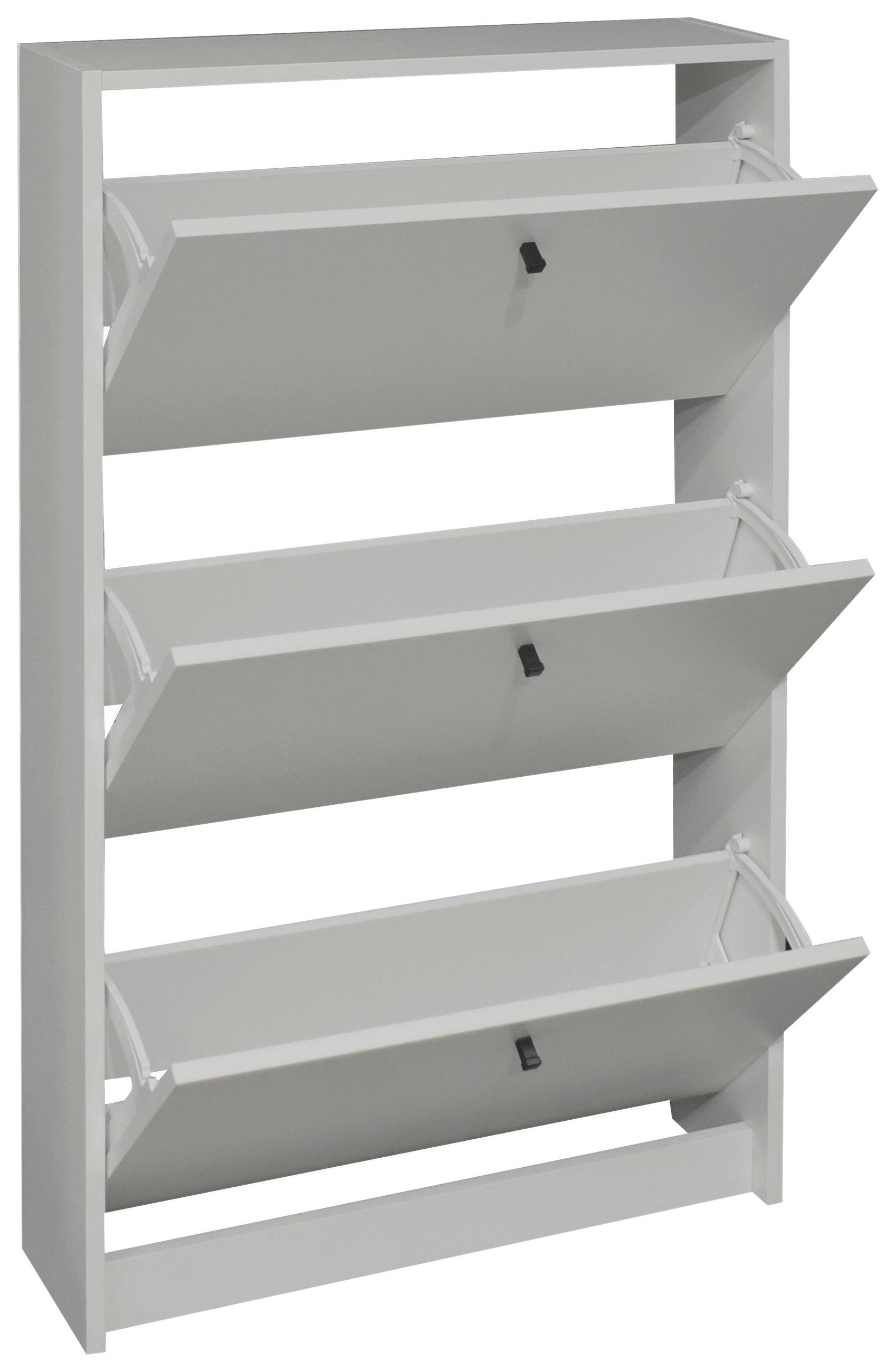 SCHUHKIPPER melaminharzbeschichtet, Mattlack Grau - Schwarz/Grau, Design, Holzwerkstoff/Metall (60/104/16cm) - Xora