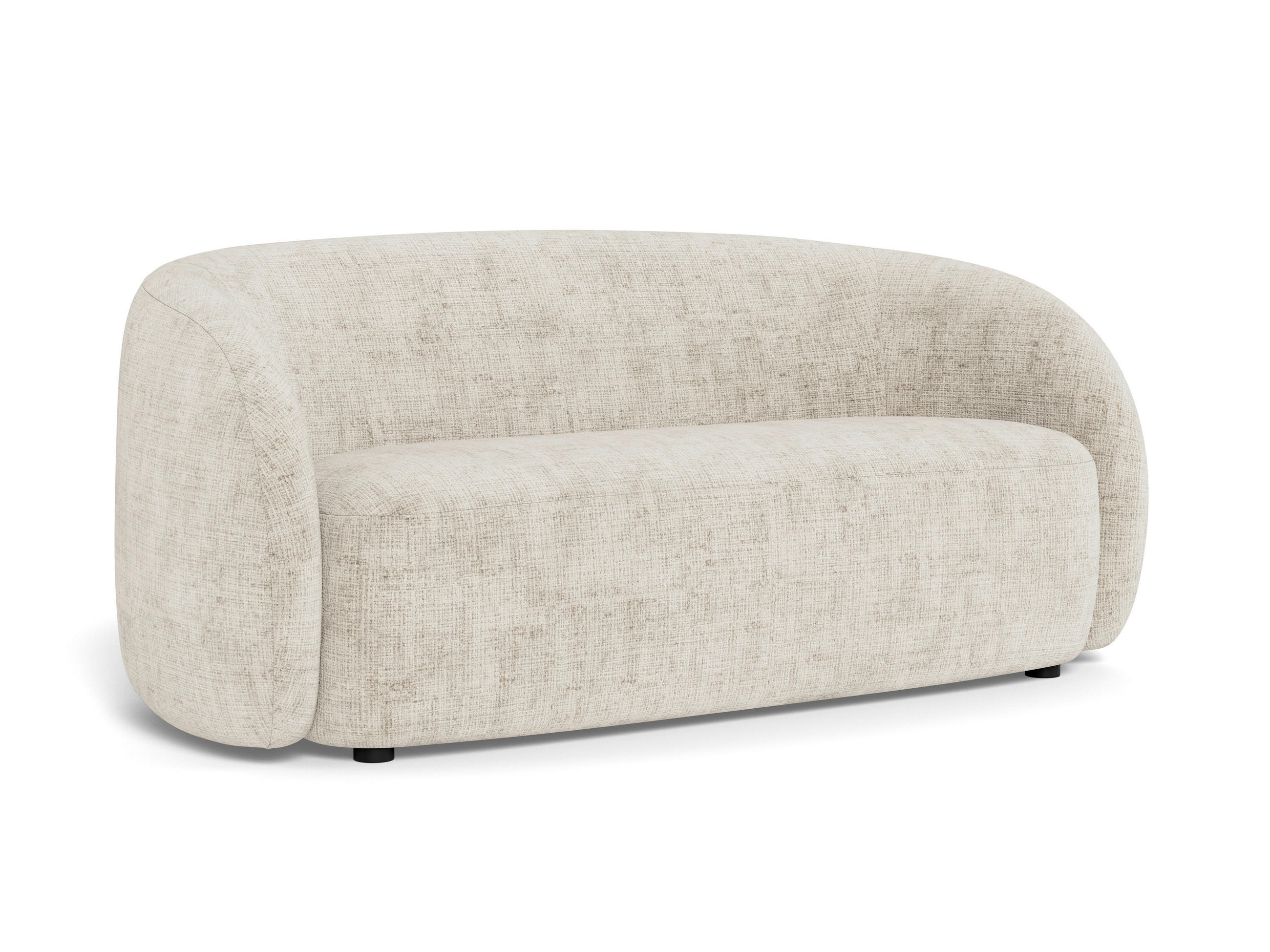 2,5-SITZER LODI in Chenille Schwarz, Beige  - Beige/Schwarz, MODERN, Kunststoff/Textil (169/76/86cm) - Livetastic