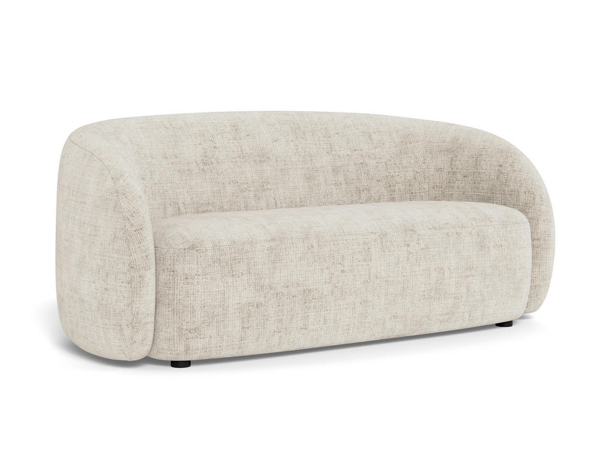 2,5-SITZER LODI in Chenille Schwarz, Beige  - Beige/Schwarz, MODERN, Kunststoff/Textil (169/76/86cm) - Livetastic