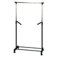KLEIDERWAGEN in Schwarz, Chromfarben 81/100-177/42 cm   - Chromfarben/Schwarz, Basics, Kunststoff/Metall (81/100-177/42cm) - Carryhome