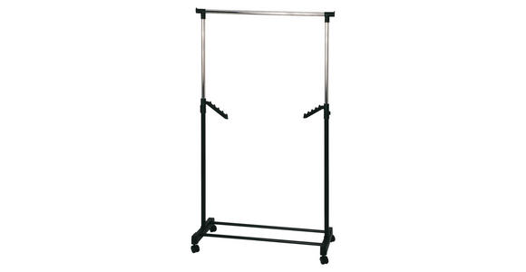 KLEIDERWAGEN in Schwarz, Chromfarben 81/100-177/42 cm - Chromfarben/Schwarz, Basics, Kunststoff/Metall (81/100-177/42cm) - Carryhome