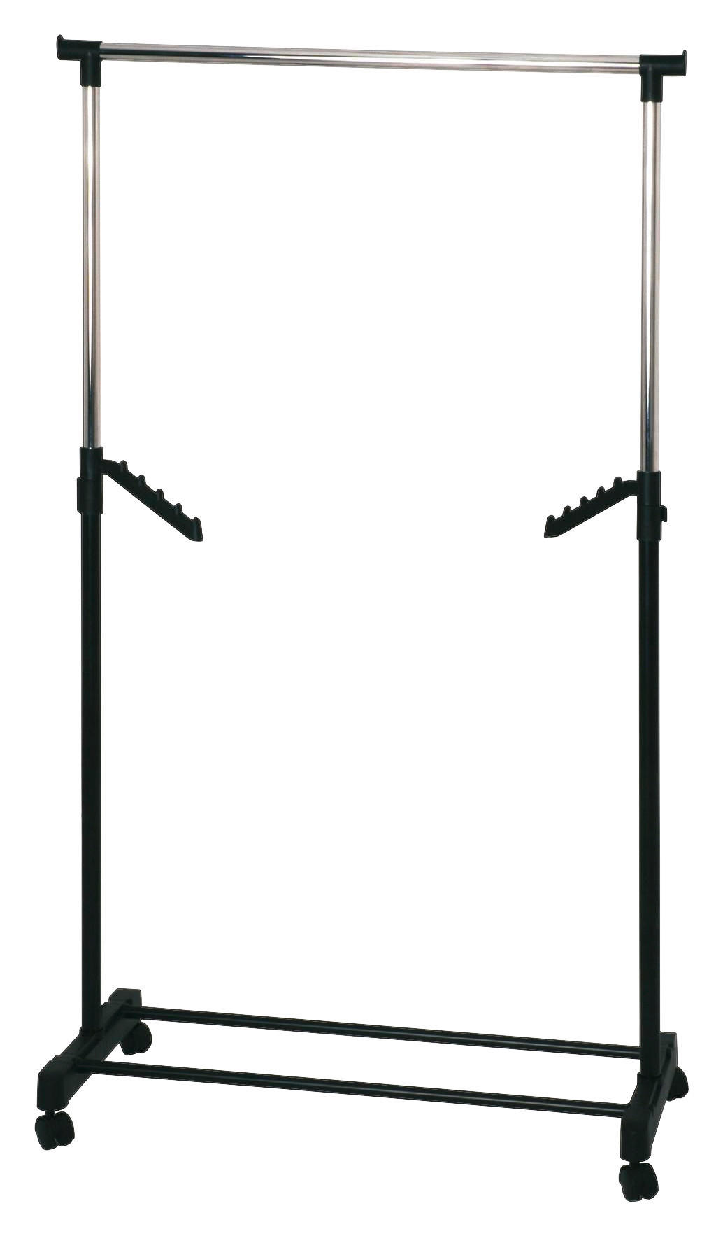 CUIER MOBIL CU RAFT PANTOFI in negru, culoare crom 81/100-177/42 cm