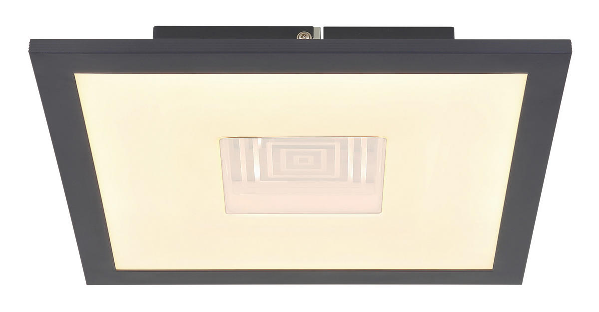 STROPNA LED-SVETILKA  DORO //3000 K/230 V/ - srebrne barve/siva, Design, kovina/umetna masa (30/30/6cm) - Globo