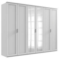 ŠATNÍ SKŘÍŇ SE ZRCADLEM, bílá, 270/210/58 cm - bílá/barvy stříbra, Konvenční, kompozitní dřevo/sklo (270/210/58cm) - MID.YOU