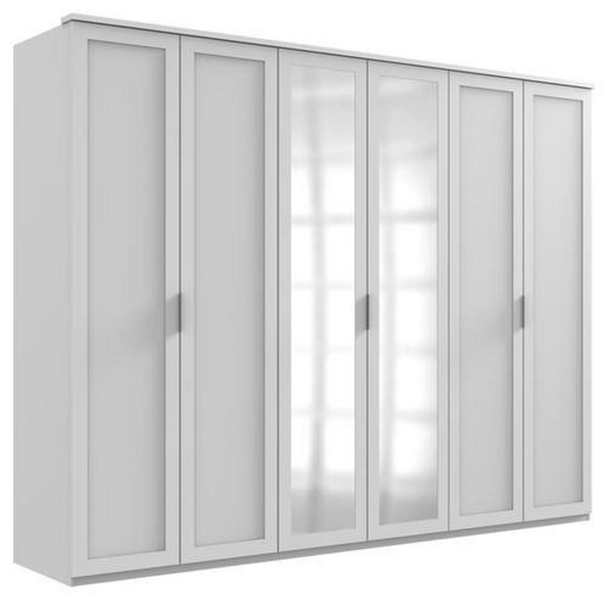 ŠATNÍ SKŘÍŇ SE ZRCADLEM, bílá, 270/210/58 cm - bílá/barvy stříbra, Konvenční, kompozitní dřevo/sklo (270/210/58cm) - MID.YOU