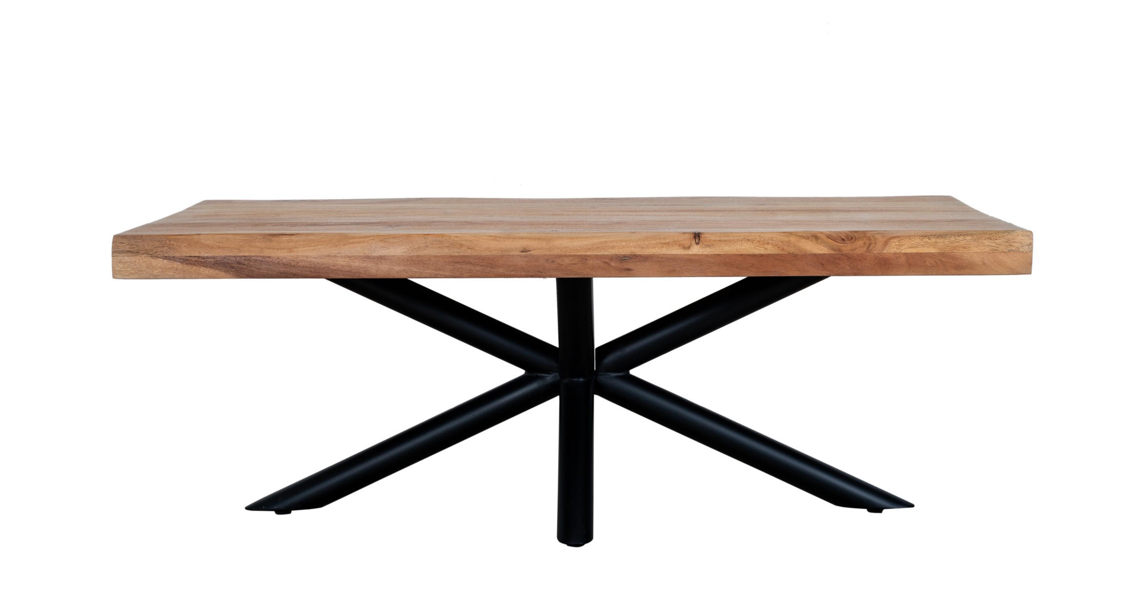 COUCHTISCH Akazie teilmassiv 120/45/70 cm rechteckig Naturfarben, Schwarz  - Schwarz/Naturfarben, Design, Holz/Metall (120/45/70cm) - Livetastic
