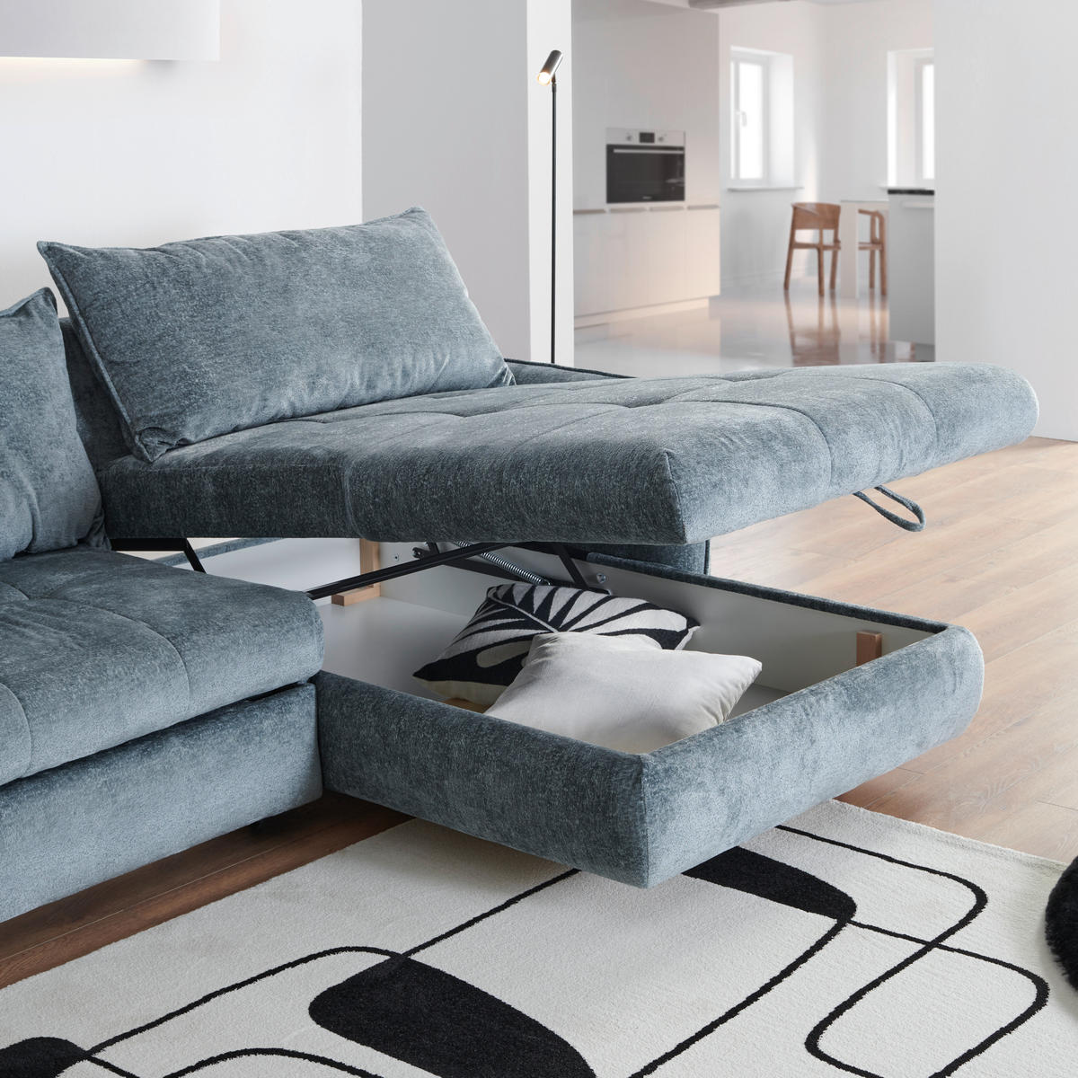 UGAONA GARNITURA žalfijazelena  - žalfijazelena/crna, Konvencionalno, tekstil/plastika (180/275cm) - Stylife
