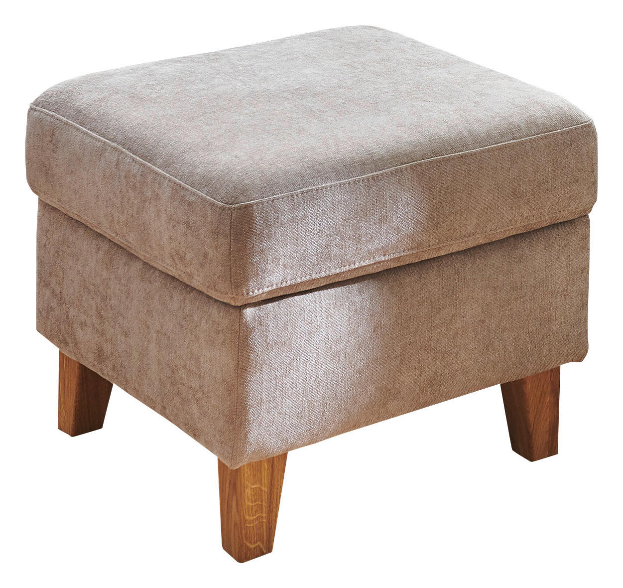 HOCKER Velours Taupe  - Taupe, KONVENTIONELL, Holz/Textil (56/46/56cm) - Pure Home Comfort