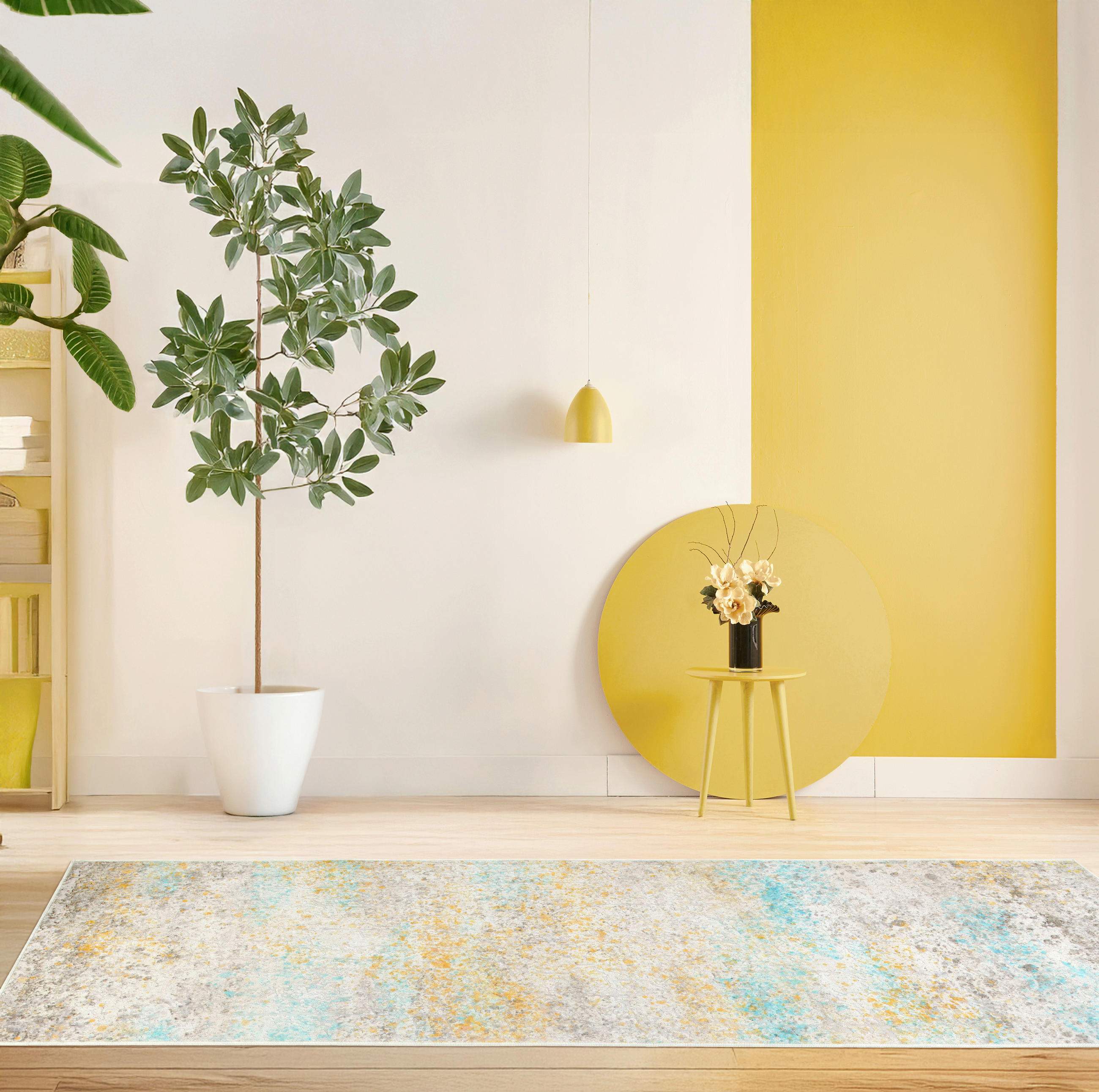 LÄUFER 80/250 cm ONDEA FIORALYS  - Türkis/Greige, Design, Kunststoff/Textil (80/250cm) - Lindorug