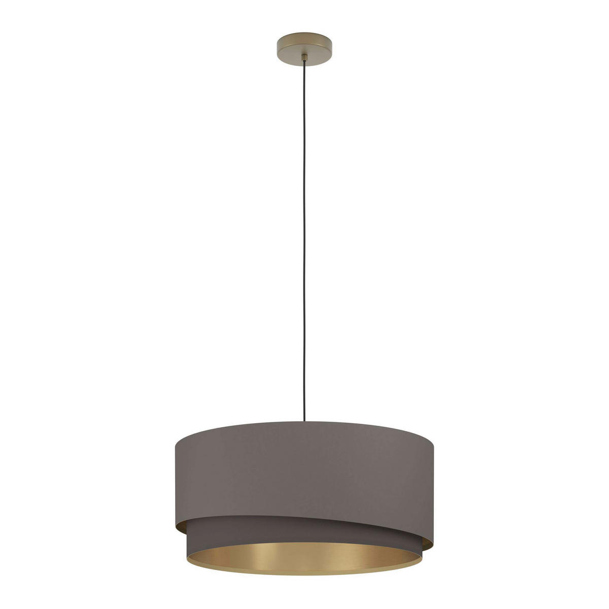 HÄNGELEUCHTE 56/150 cm   - Messingfarben/Schwarz, Basics, Textil/Metall (56/150cm) - Eglo