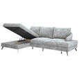 ECKSOFA in Webstoff Grau  - Schwarz/Grau, KONVENTIONELL, Textil/Metall (183/293cm) - Carryhome