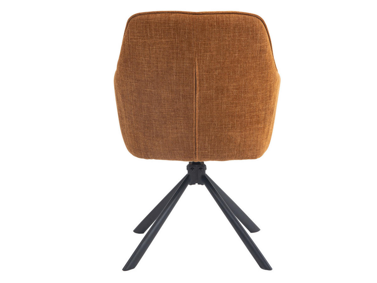 ARMLEHNSTUHL-SET 2 Stück  in Chenille  - Rostfarben/Schwarz, MODERN, Textil/Metall (59/87/65cm) - Livetastic