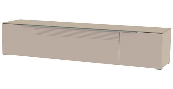 LOWBOARD Alufarben, Sandfarben  - Sandfarben/Alufarben, Design, Glas/Holzwerkstoff (210/43/45cm) - Moderano