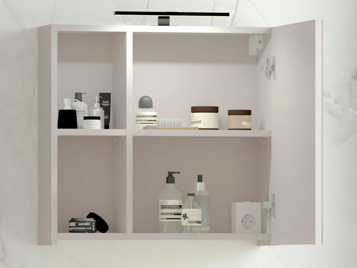 SPIEGELSCHRANK 60/56/15,1 cm  - Kaschmir, Trend, Glas/Holzwerkstoff (60/56/15,1cm) - Respekta