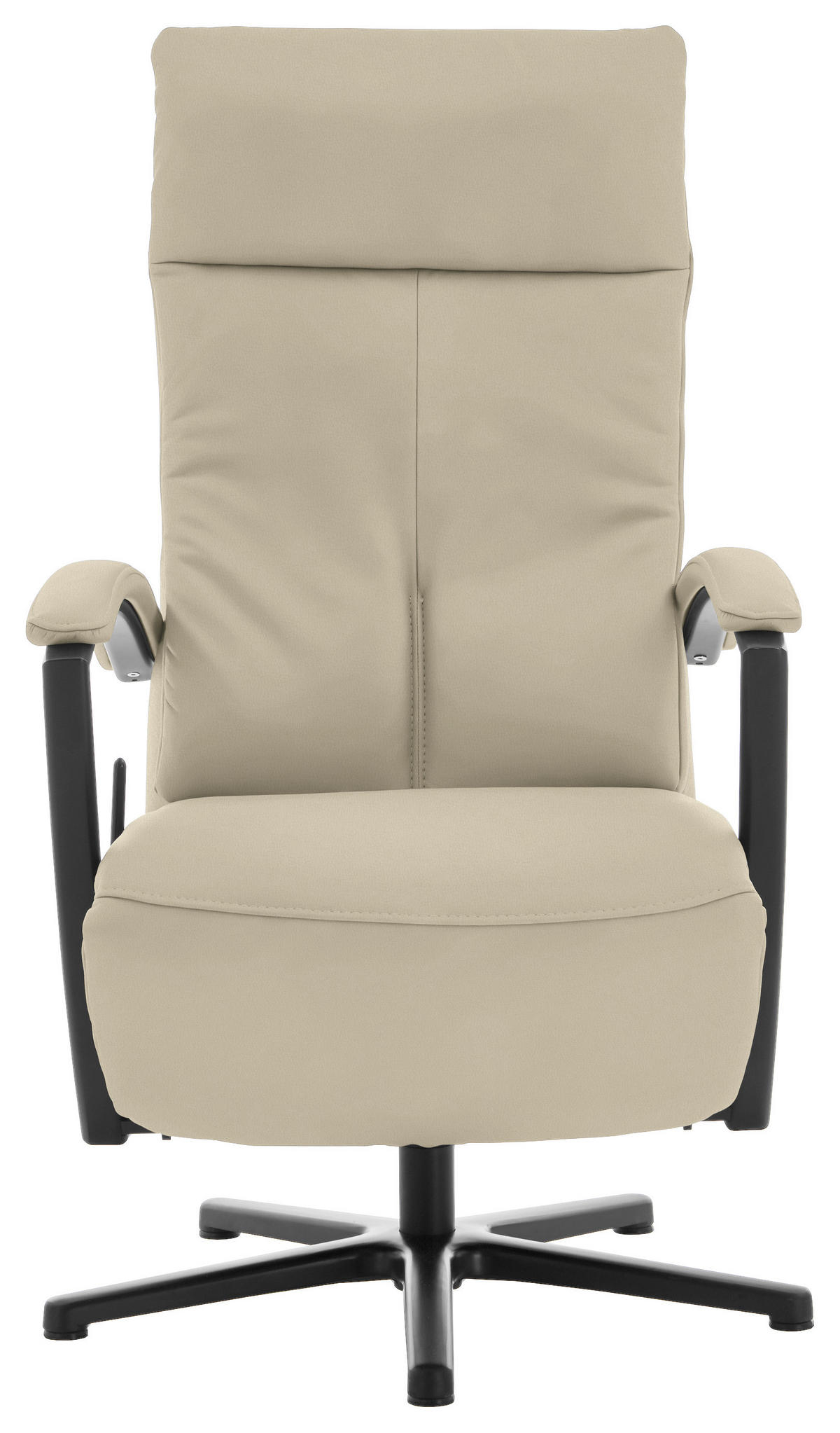 RELAXSESSEL in Leder Creme, Naturfarben  - Creme/Schwarz, Design, Leder/Metall (76/112/83cm) - Beldomo Speed