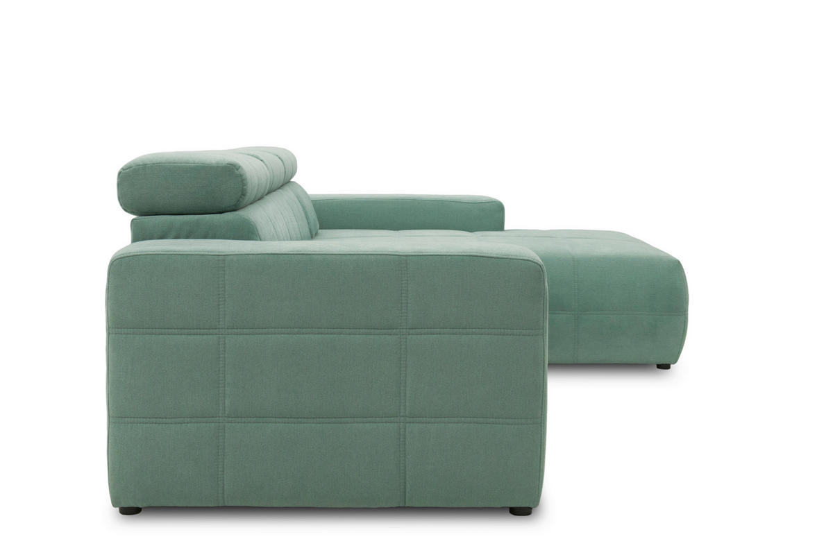 ECKSOFA in Mikrofaser Mintgrün  285/175 cm  - Schwarz/Mintgrün, Design, Kunststoff/Textil (285/175cm) - MID.YOU