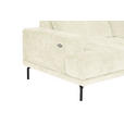 ECKSOFA Creme Chenille Kopfteilverstellung, Sitztiefenverstellung  - Creme/Schwarz, Design, Textil/Metall (307/243cm) - Xora