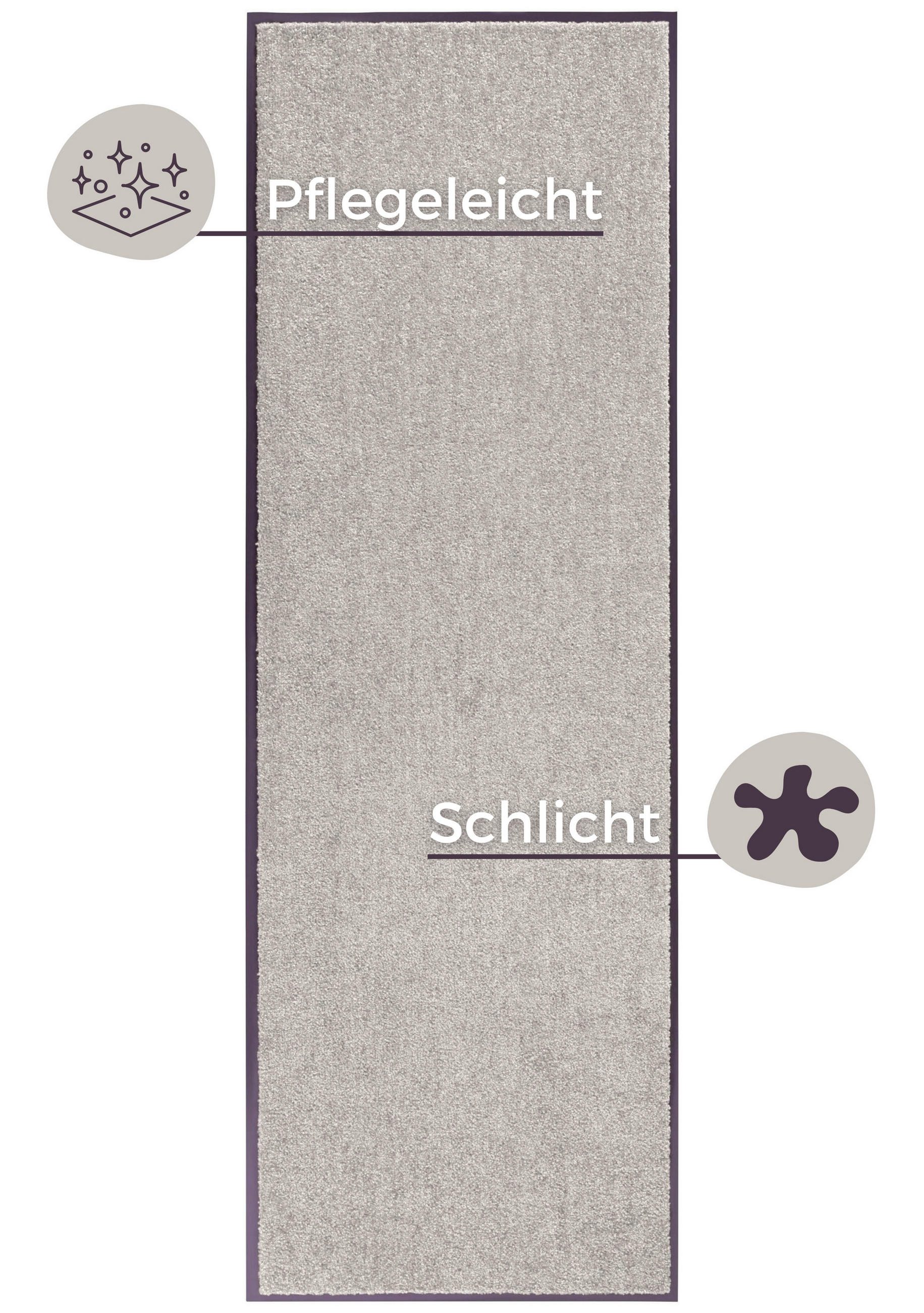 SCHMUTZFANGMATTE  60/180 cm  Hellgrau  - Hellgrau, Basics, Kunststoff/Textil (60/180cm)