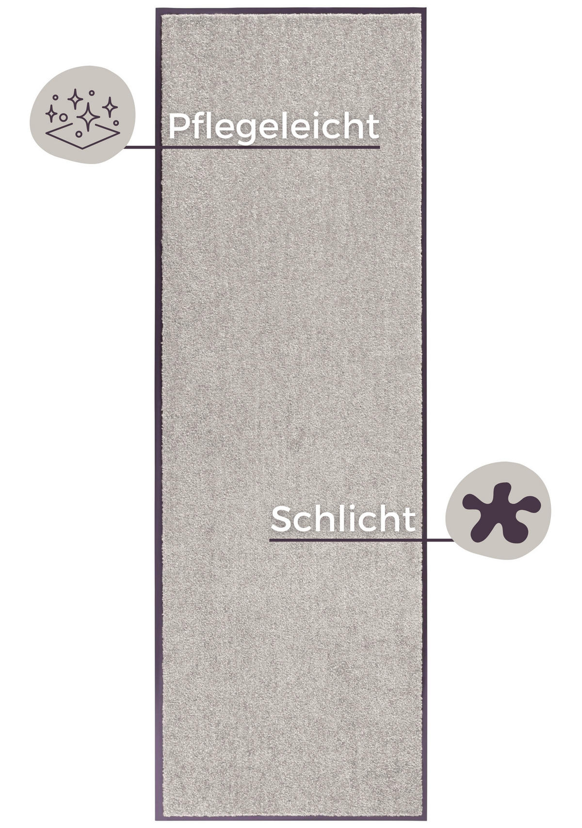 SCHMUTZFANGMATTE  60/180 cm  Hellgrau  - Hellgrau, Basics, Kunststoff/Textil (60/180cm)