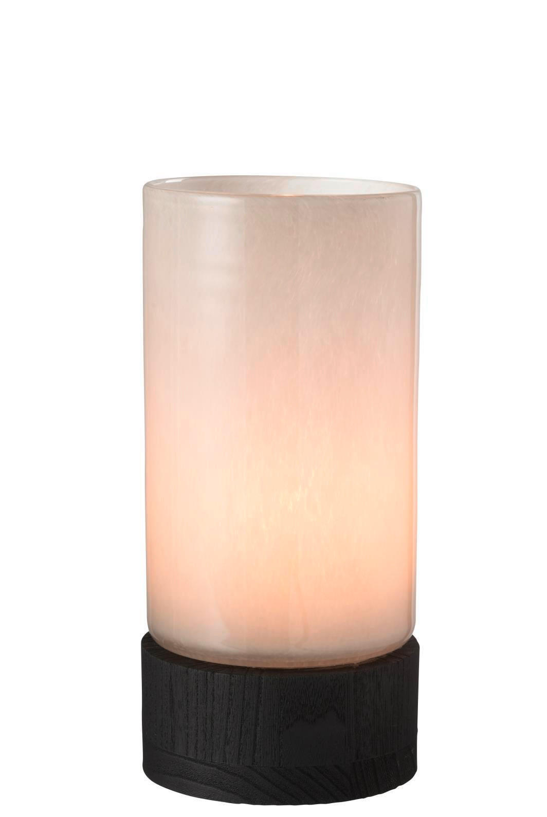 TEELICHTHALTER - Schwarz/Grau, Natur, Glas/Holz (14,5/14,5/29,5cm) - Ambia Home