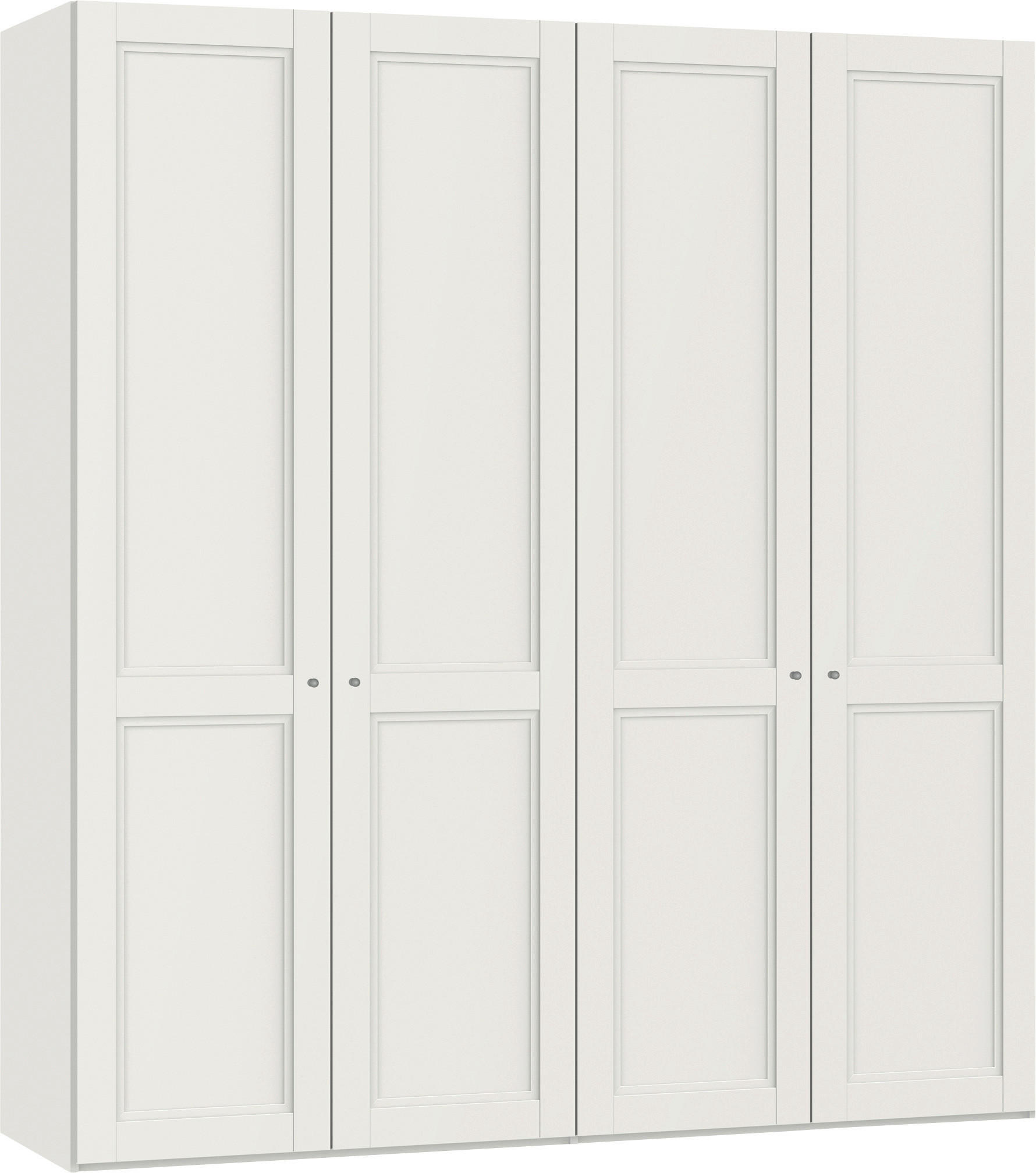 DREHTÜRENSCHRANK  in Weiß  - Silberfarben/Weiß, Design, Holzwerkstoff/Metall (203/220/59cm) - Jutzler