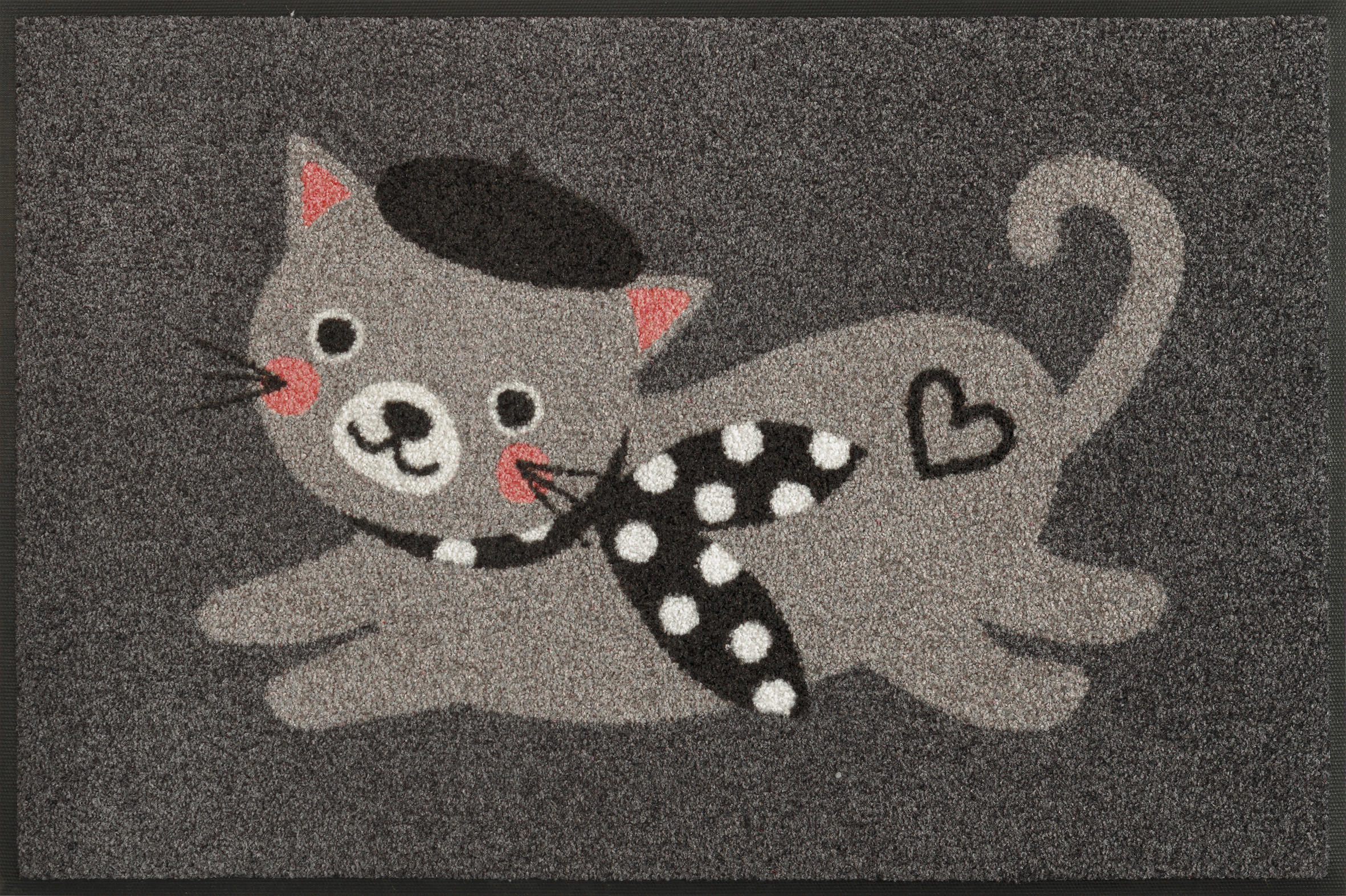 FUSSMATTE 50/75 cm Madame Minou  - Grau, Trend, Kunststoff/Textil (50/75cm) - wash+dry