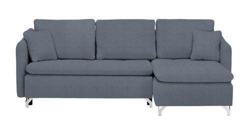 ECKSOFA Blau Struktur  - Blau/Silberfarben, Design, Textil/Metall (223/146cm) - Ti'me