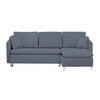 ECKSOFA in Struktur Blau  - Blau/Silberfarben, Design, Textil/Metall (223/146cm) - Ti'me