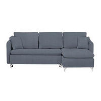 ECKSOFA in Struktur Blau  - Blau/Silberfarben, Design, Textil/Metall (223/146cm) - Ti'me