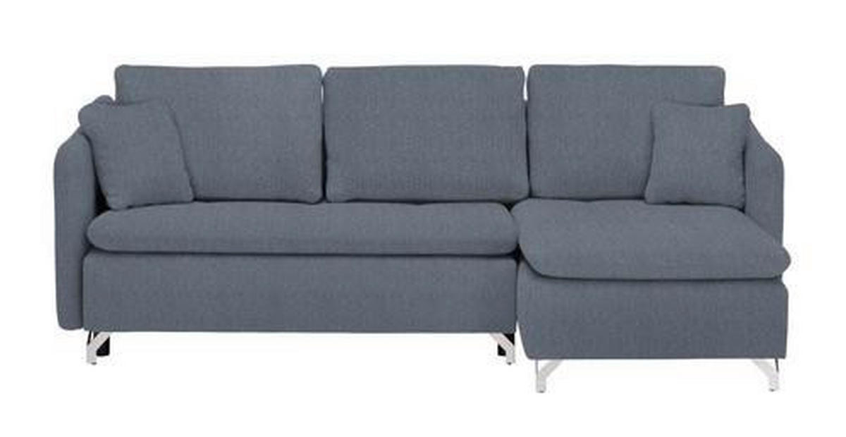 ECKSOFA in Struktur Blau  - Blau/Silberfarben, Design, Textil/Metall (223/146cm) - Ti'me