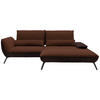 ECKSOFA in Flachgewebe Kupferfarben  - Schwarz/Kupferfarben, Design, Textil/Metall (273/191cm) - Moderano