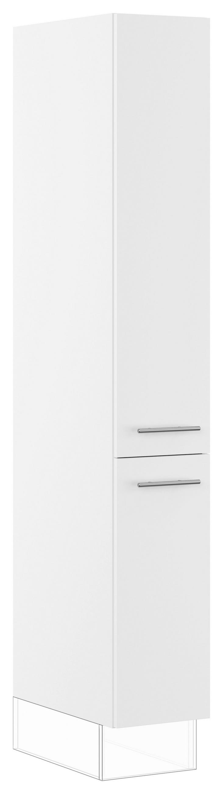 GESCHIRRSCHRANK 30/206,2/57,6 cm  Weiss  - Weiss/Edelstahlfarben, Basics, Holzwerkstoff/Metall (30/206,2/57,6cm) - Impuls