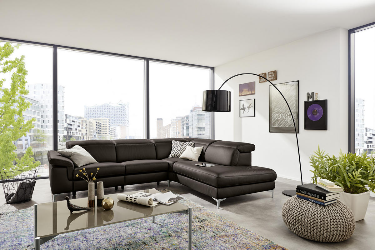 Musterring ECKSOFA Dunkelbraun Echtleder jetzt nur online  