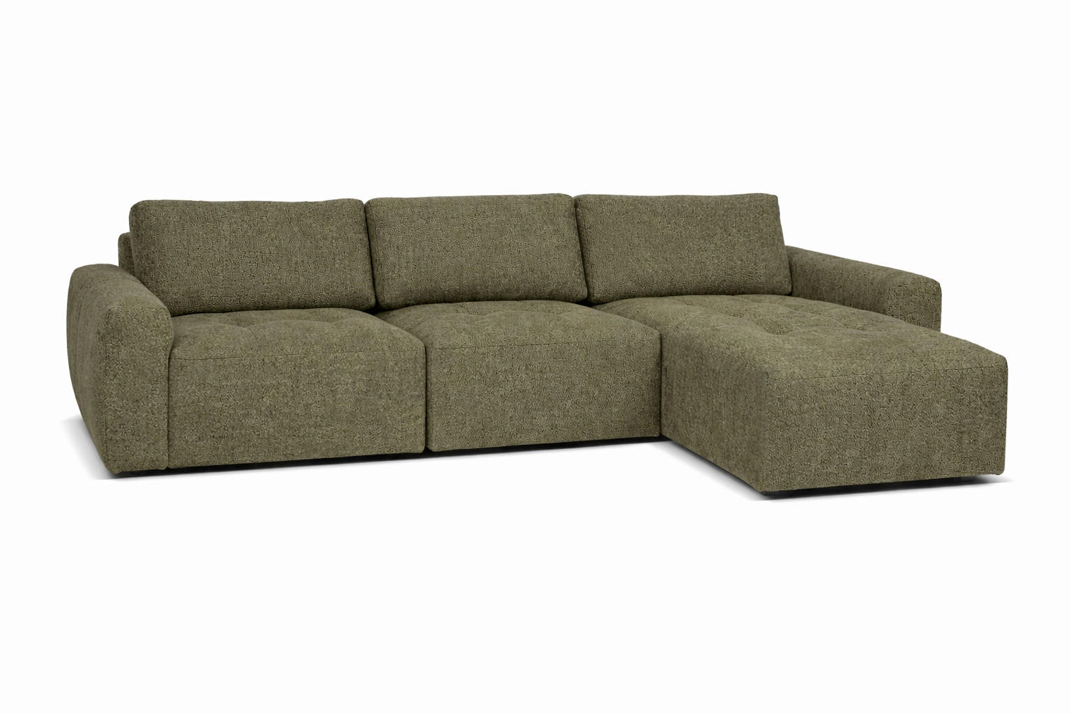 ECKSOFA MAZA in Grün  179/316 cm  - Schwarz/Grün, Design, Textil (179/316cm) - Livetastic