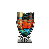 VASE  - Multicolor, Basics, Glas/Metall (29/47,5/10,5cm)